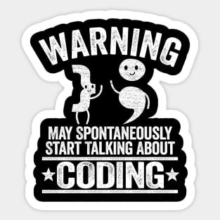 Warning May Talk About Coding Programmer Web Developer Sticker